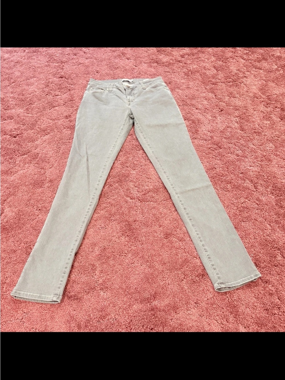 Slim High-Rise Skinny Jeans in Light Gray